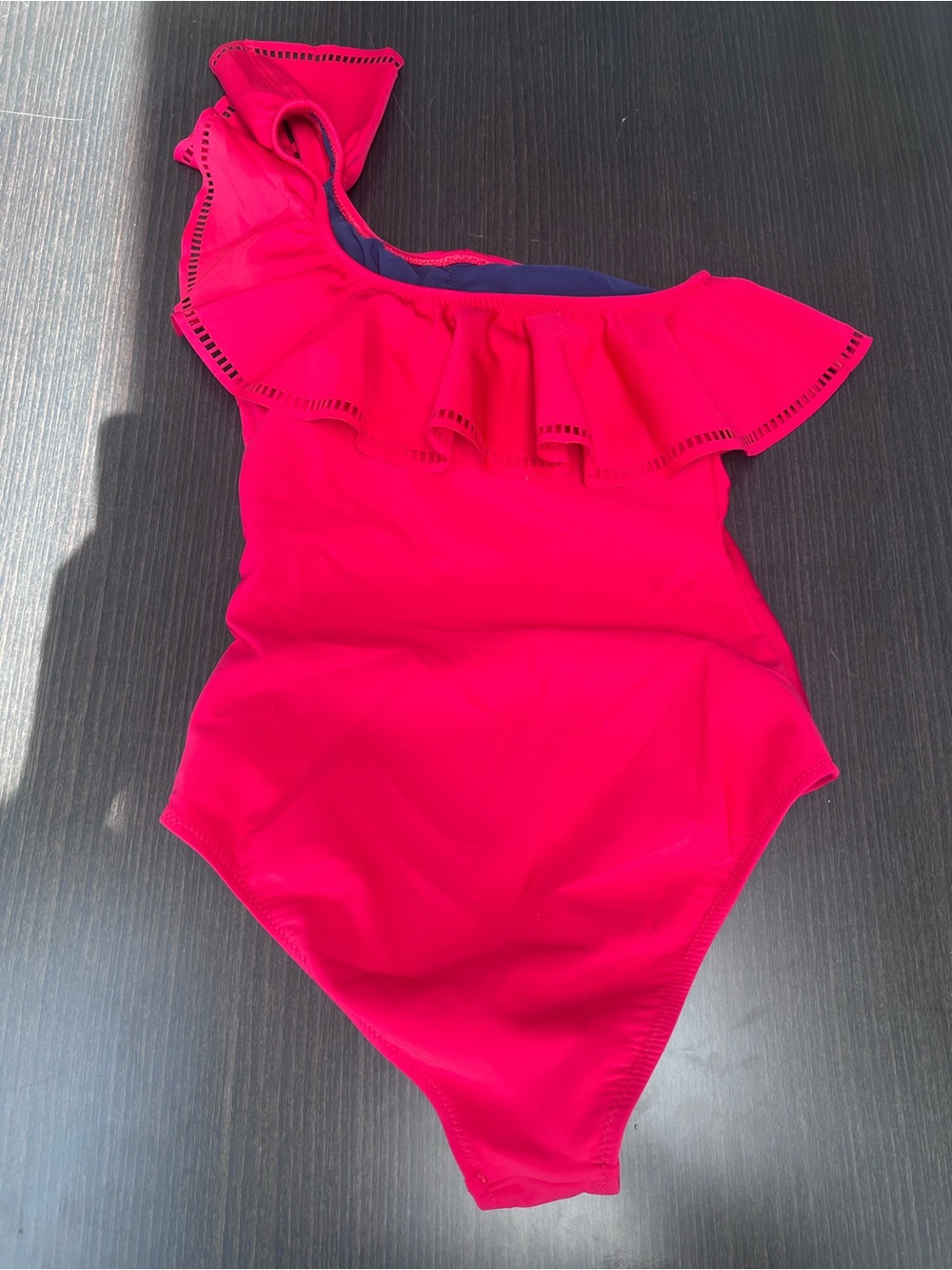 MOUILLE Swim One-Shoulder Ruffle Swimsuit (Red) - Picture 2 of 5